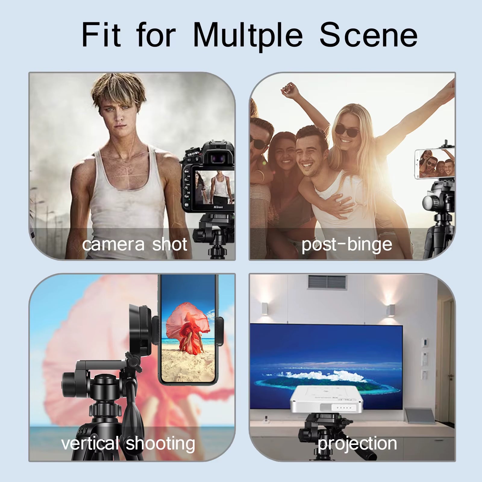 Phone Travel Self Tripod Aluminum Tall 55” 140CM Stand with Quick Plates Mount Pan Head for Canon Nikon DSLR SLR Digital Camera