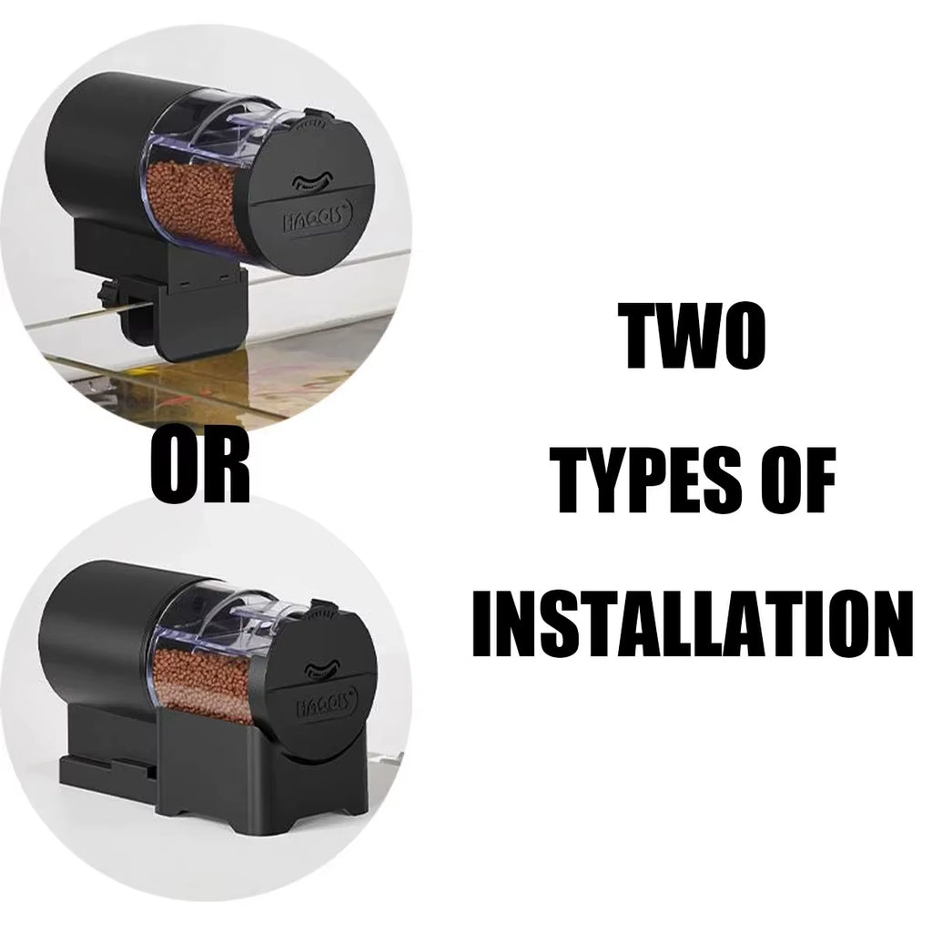 Automatic Fish Feeder 100ML Capacity Battery Operated Programmable Timer for Aquarium Fish Tank Easy to Set up Vacation Use