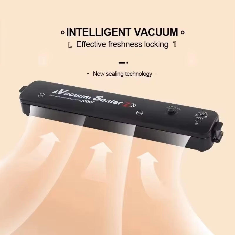 220V/110V Vacuum Sealer Packaging Machine with Free 10Pcs Vacuum Bags Household Black Food Vacuum Sealer