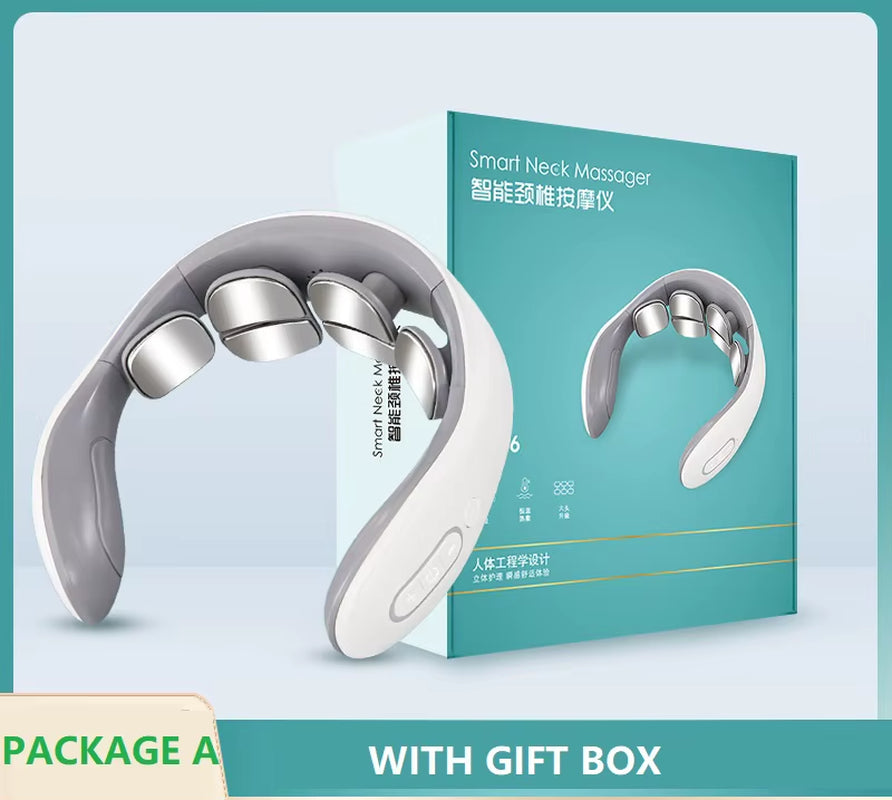 Back and Neck Smart Massage Instrument Shoulder Neck Massage Cervical Vertebra Health Care Vibrator Heating Relieve Pain Muscle