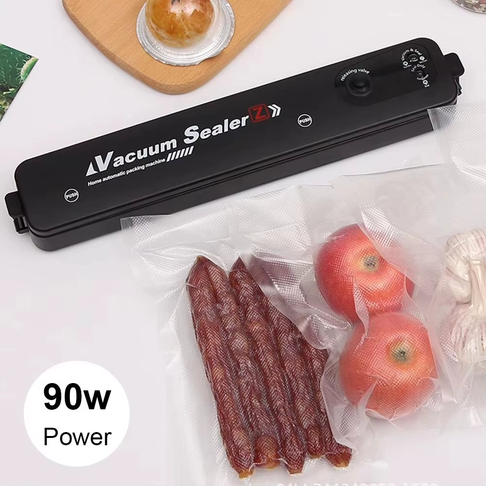 220V/110V Vacuum Sealer Packaging Machine with Free 10Pcs Vacuum Bags Household Black Food Vacuum Sealer