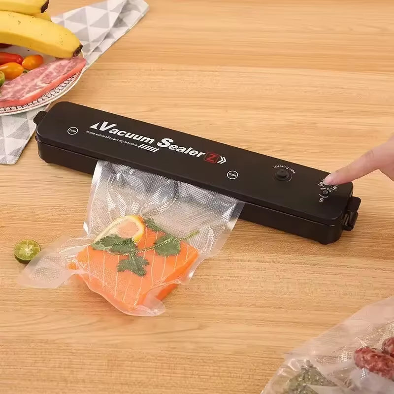 220V/110V Vacuum Sealer Packaging Machine with Free 10Pcs Vacuum Bags Household Black Food Vacuum Sealer