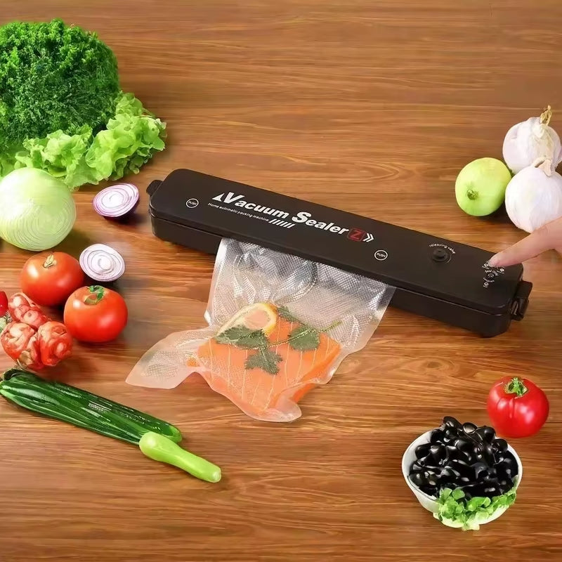 220V/110V Vacuum Sealer Packaging Machine with Free 10Pcs Vacuum Bags Household Black Food Vacuum Sealer